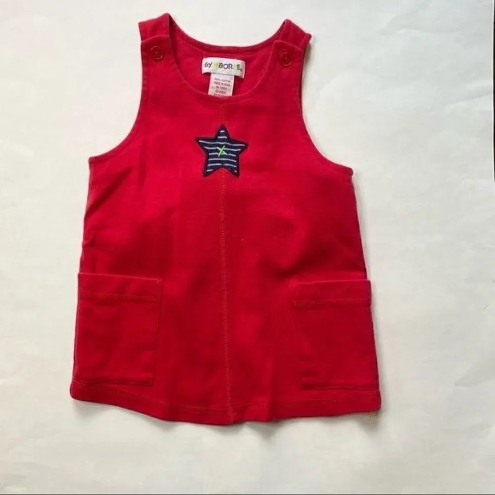 Gymboree Vintage Star Jumper Dress Red 9-18M